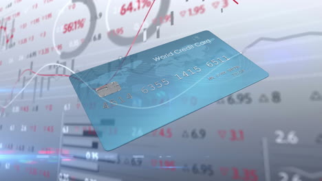 animation of financial data processing over credit card