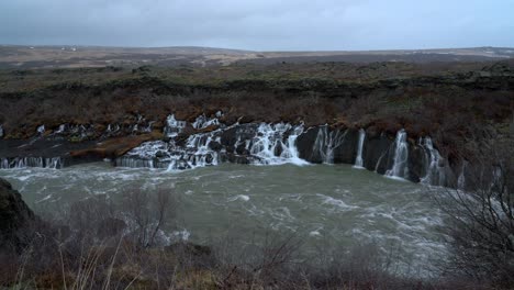 hraunfossar waterfall in western iceland