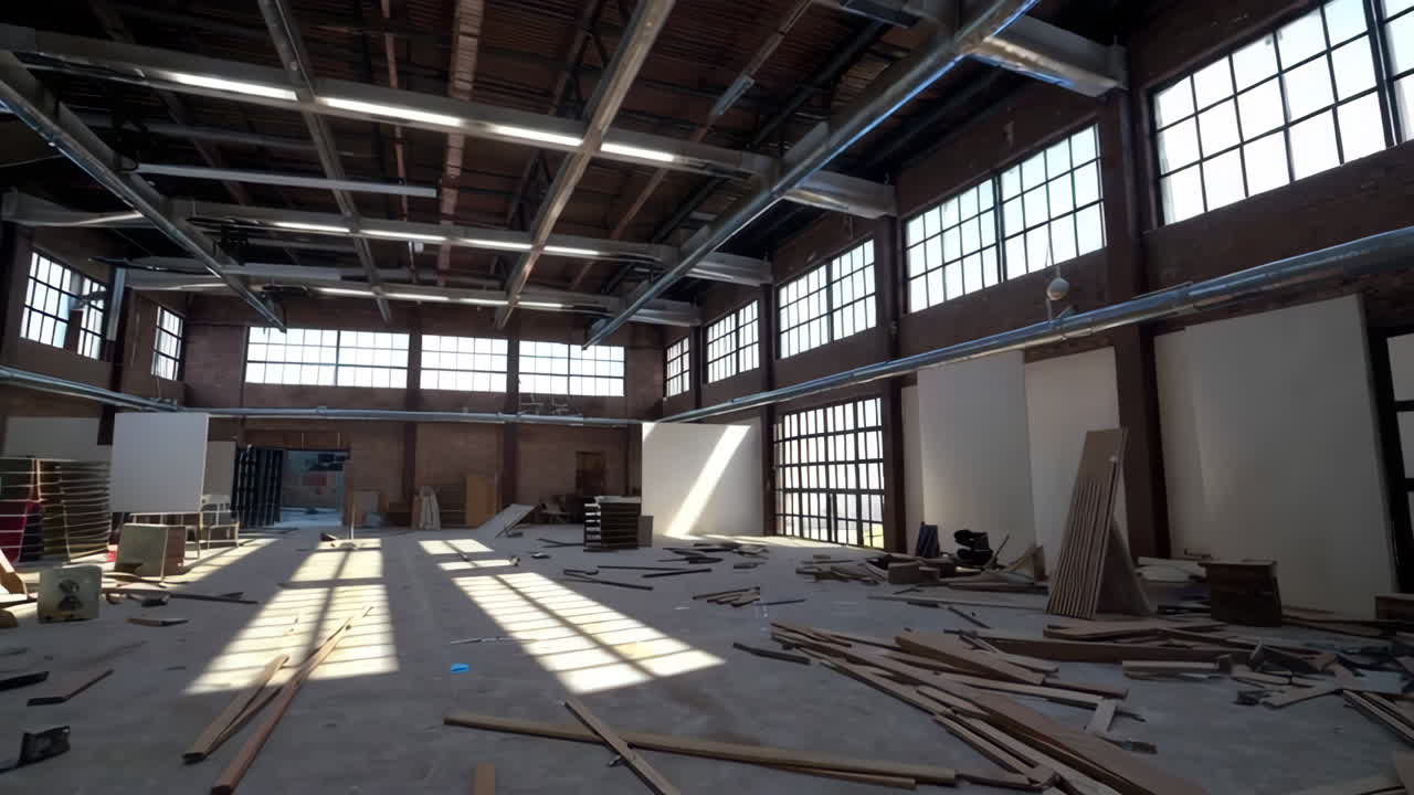 Empty Industrial Warehouse Under Renovation