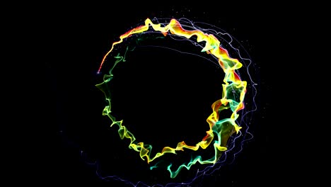 anillo de partículas mágicas fondo abstracto, animación