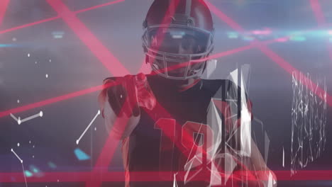 animation of digital interface over american football player