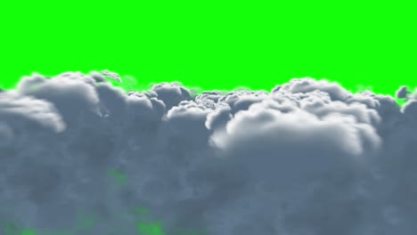 volando a través de las nubes 4k, pantalla verde, bucle sin fisuras.