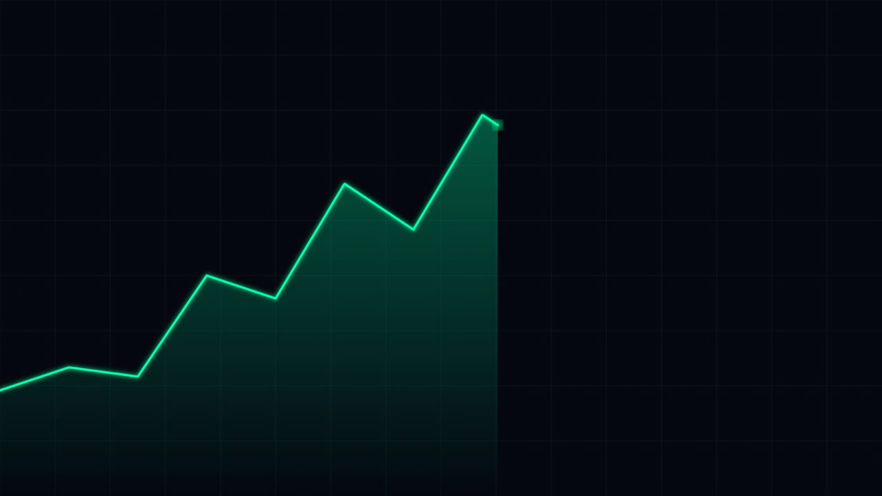 Green Line Graph Showing Upward Growth Trend