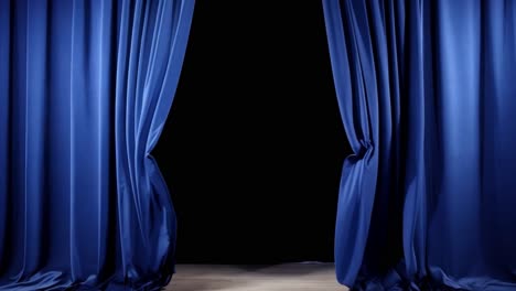 blue stage curtains