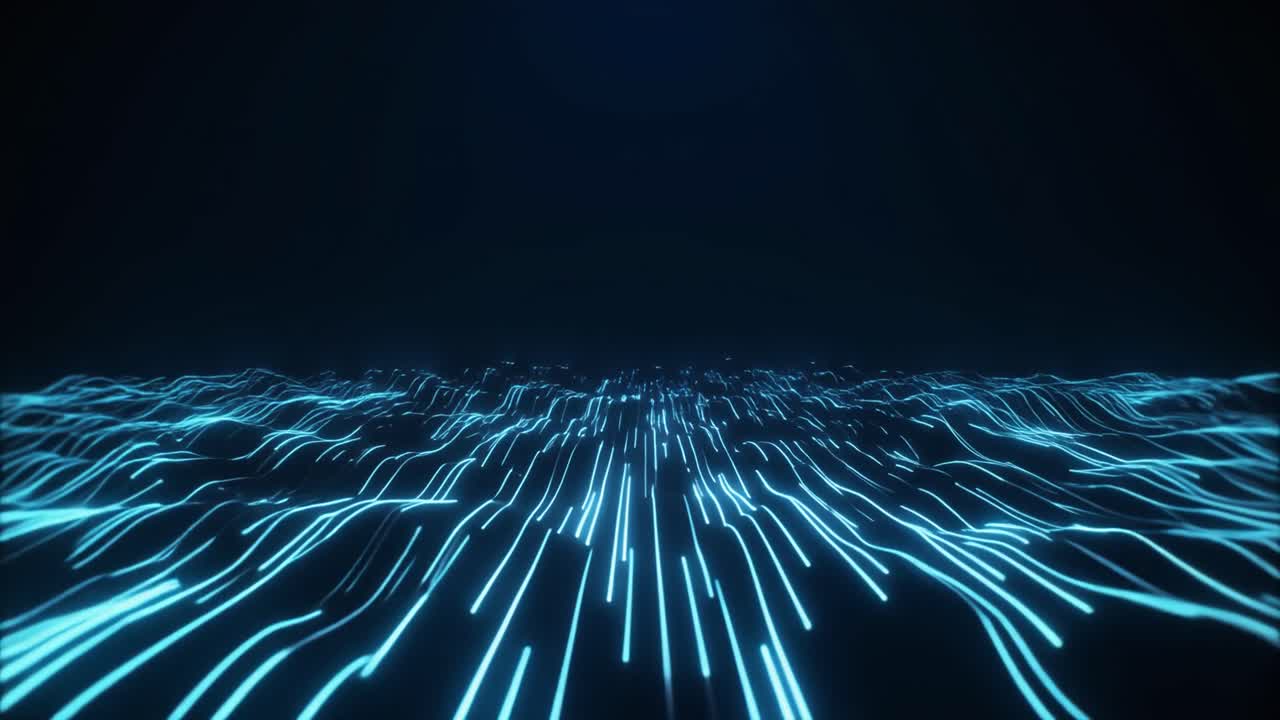 Dynamic Abstract Background of Glowing Blue Lines