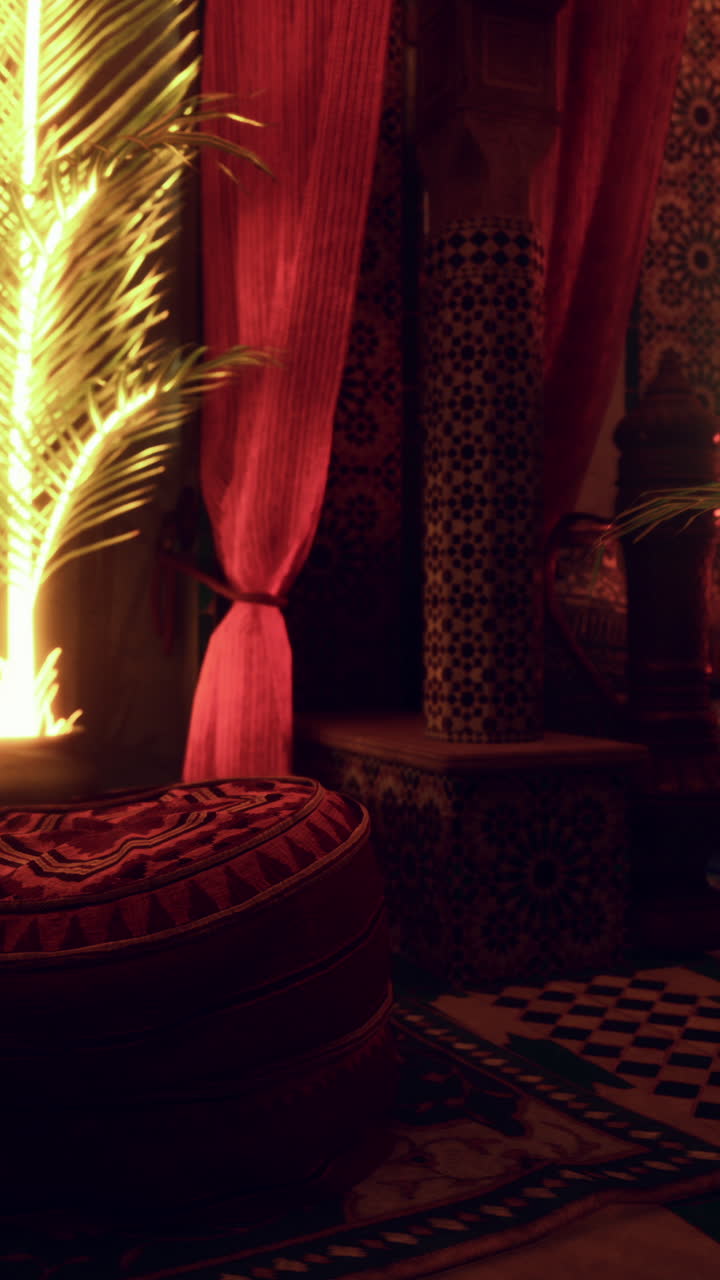 밤에 모로코 인테리어 디자인