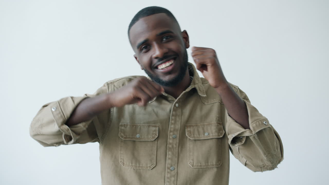 Man expressing various emotions