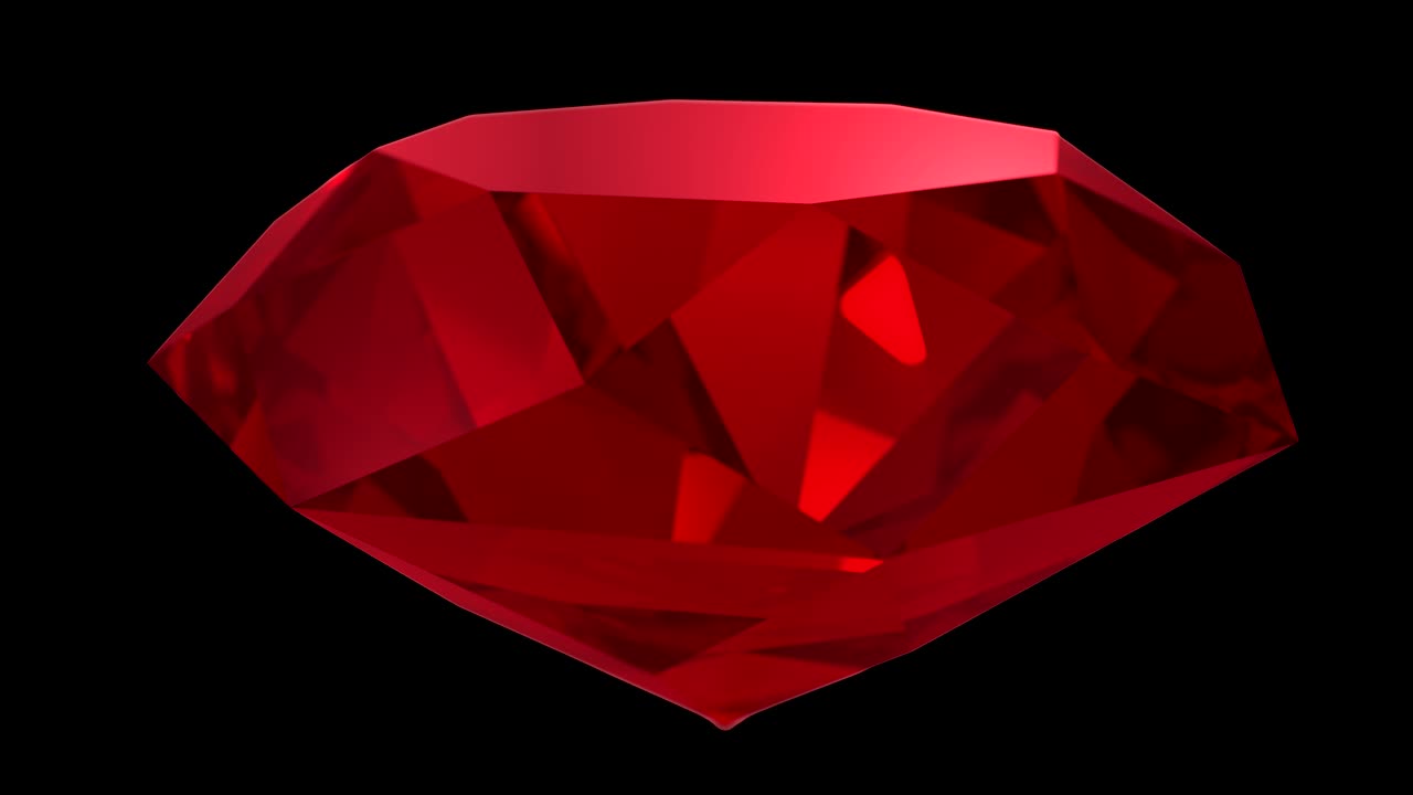 Ruby red gemstone gem stone spinning wedding background loop 4K