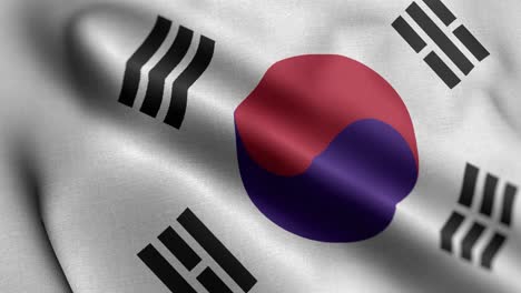 flag of south korea - south korean flag high detail - national flag south korea wave pattern loopable elements - high resolution and high detailed fabric texture and endless loop stock video