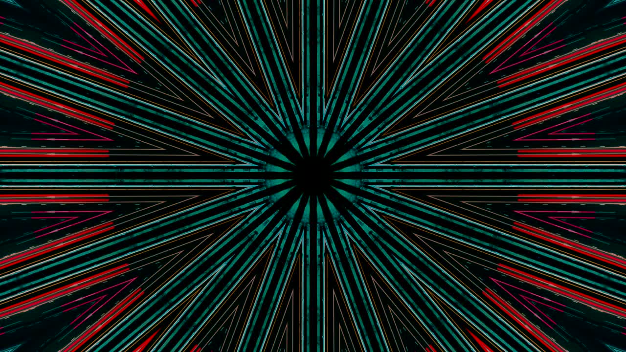Futuristic Abstract background with animation of flight in abstract futuristic tunnel with neon light lines pattern.