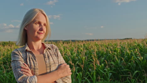 woman in a cornfield