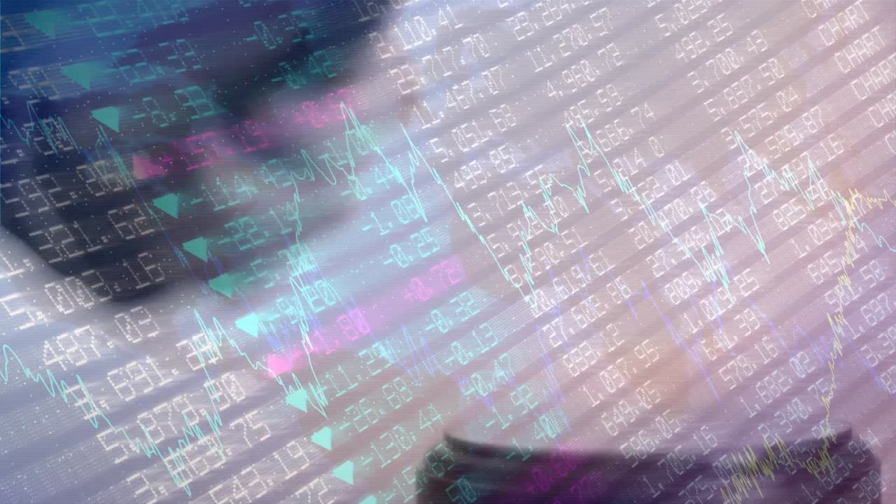 Animation of statistics and financial data processing over auctioneer's hammer