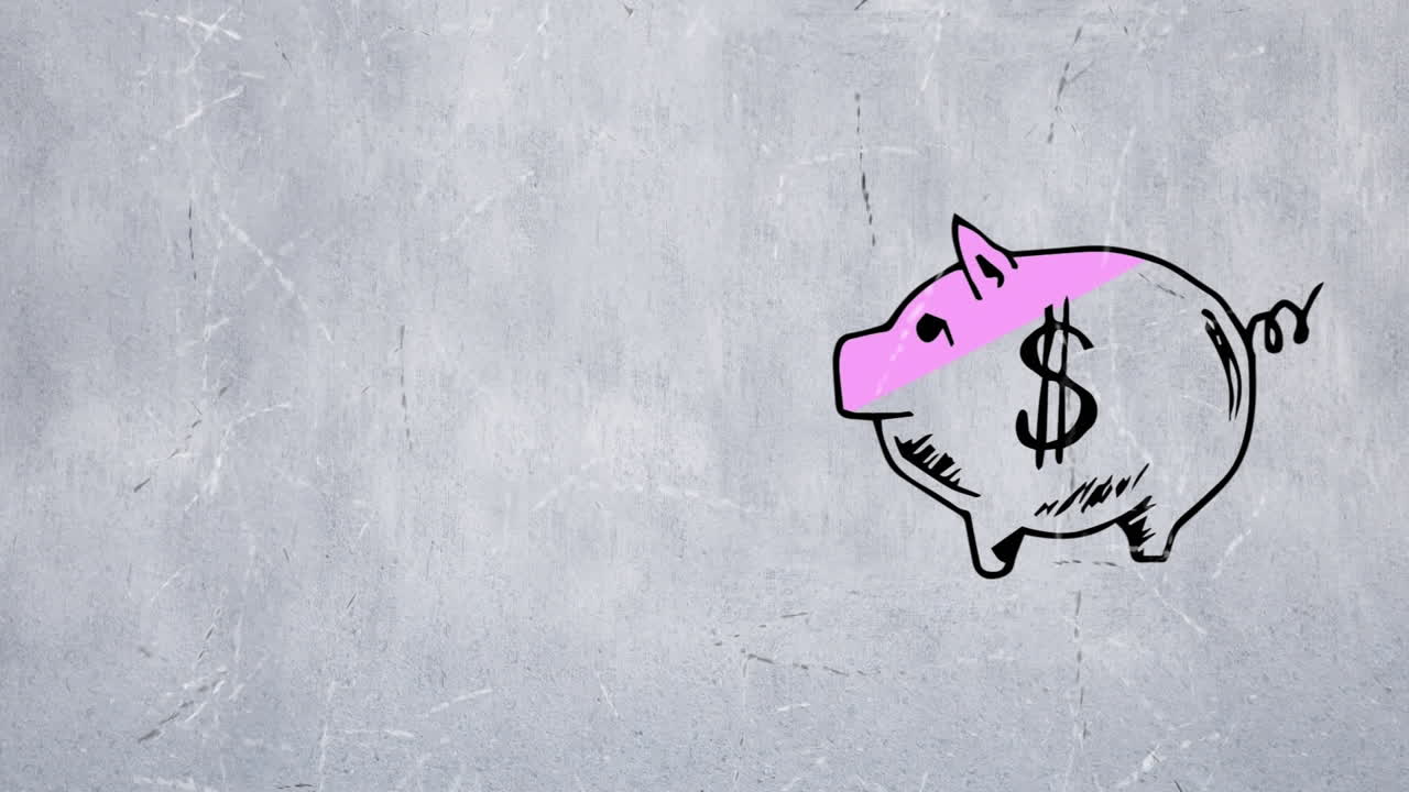 Schizzo di salvadanaio con simbolo del dollaro