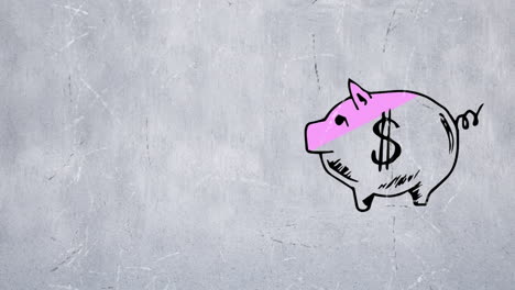 boceto de una alcancía con un signo de dólar
