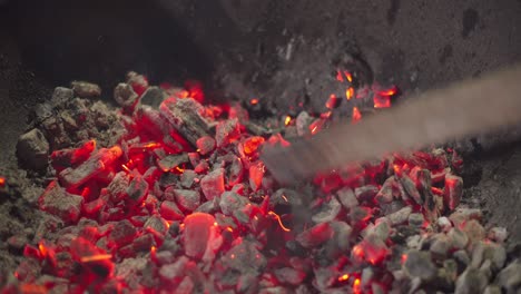 red and hot coals shimmer beautifully