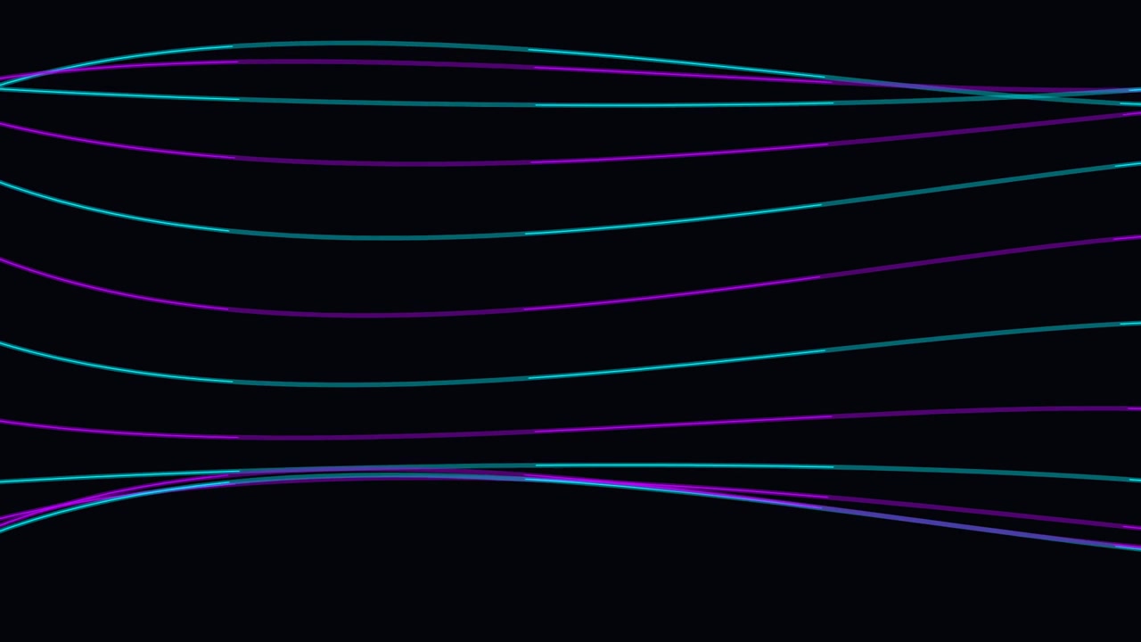 Sfondo animato astratto con linee ondulate al neon luminose