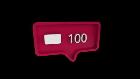 icono de mensaje aumentando en el recuento en las redes sociales