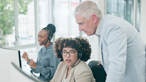 centro de llamadas, capacitación y mentor con el empleado