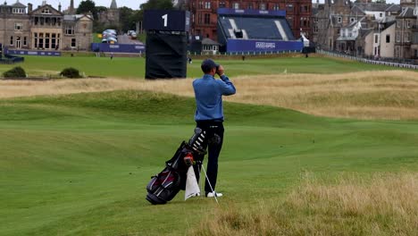 golfer preparing for a shot at st andrews