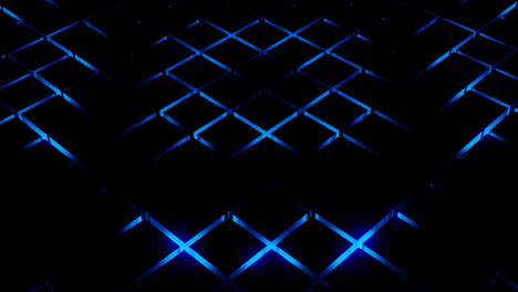 abstract blue glowing grid pattern