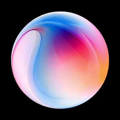 Vibrant abstract colorful sphere animation isolated asset, transparent 4K video, alpha channel