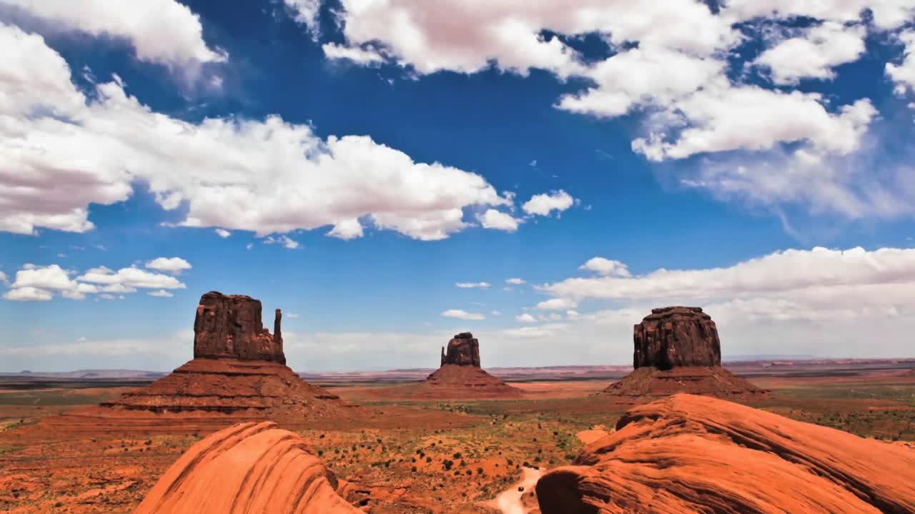 사막 저속 촬영의 붉은 사암 기념물 5