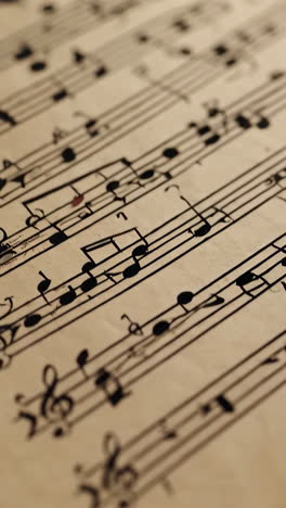 close-up of sheet music