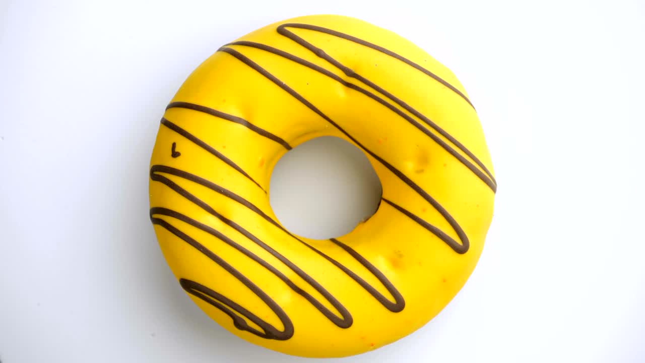 Doughnut glazed close-up.