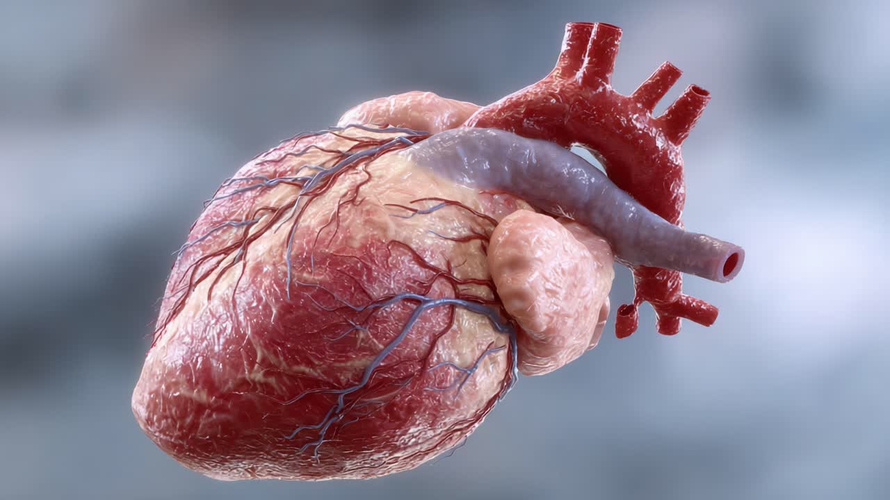 Uno studio dettagliato del cuore umano: esplorazione della struttura anatomica e della rete vascolare di questo organo vitale in immagini ad alta risoluzione