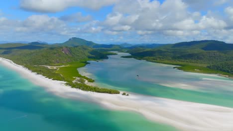 Playa-De-Whitehaven-Filmada-Con-Un-Dron,-Isla-Whitsunday,-Australia