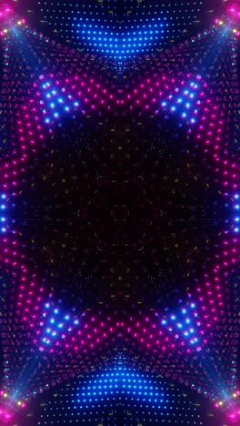 vivid neon shapes in kaleidoscope style. looped animation vertical