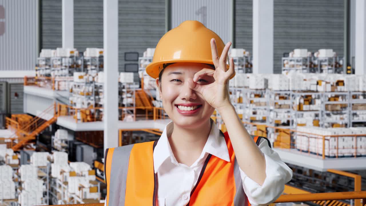 창고에서 일하는 여성 노동자