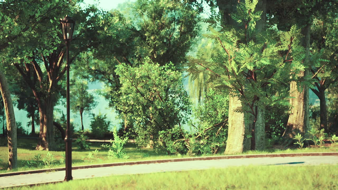 un camino pintoresco a través de un parque