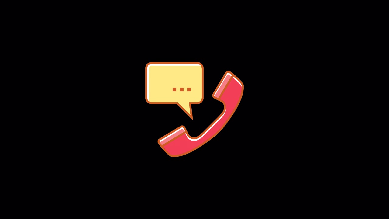 Animated Telephone Receiver Icon with Speech Bubble