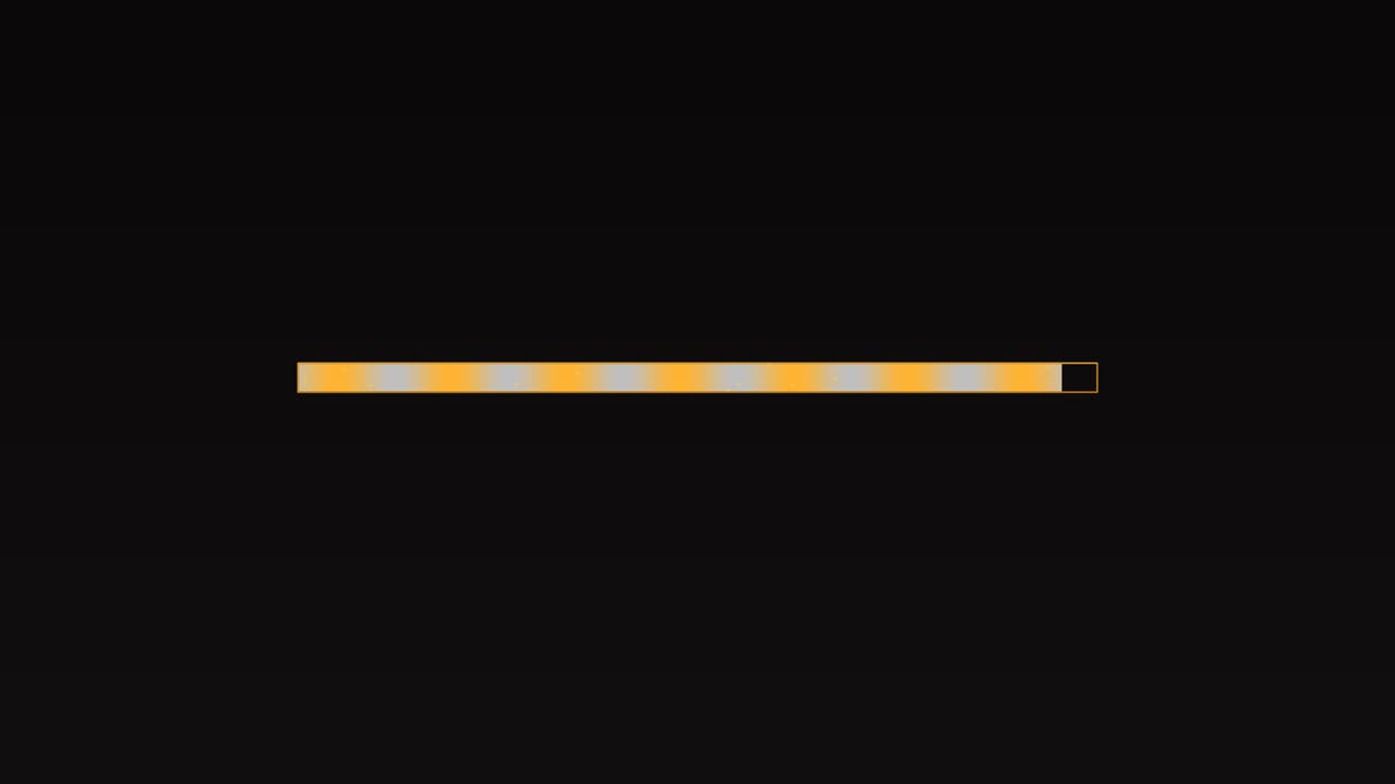 La barra di avanzamento è visualizzata su uno sfondo nero. Include una barra di caricamento con colori alternati, progettata specificamente per i video creator per mostrare chiaramente il processo di caricamento.