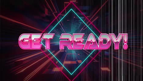 Animation-of-get-ready-text-over-neon-lines-and-metaverse-background