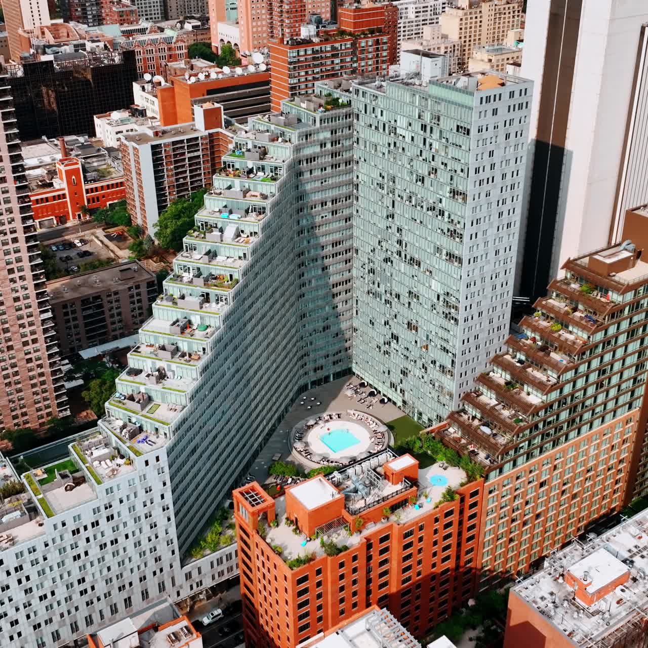 Aerial view of american skyscrapes. Cityskyline building of new york