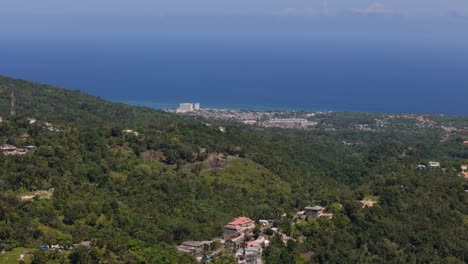 aerial view of ocho rios town from in the mountains