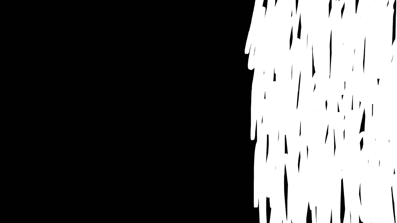 Transizione animata di linee bianche a scarabocchio su sfondo nero