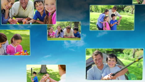 Montage-Vom-Familienspaß-Im-Park