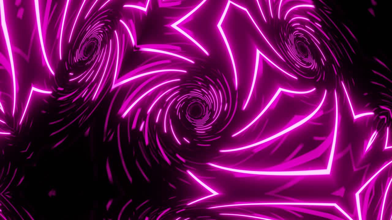 Vj Loop Caleidoscopio Neon Viola. Animazione continua
