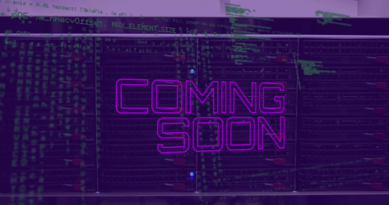 The video showcases the animation of data processing over close up of computer server