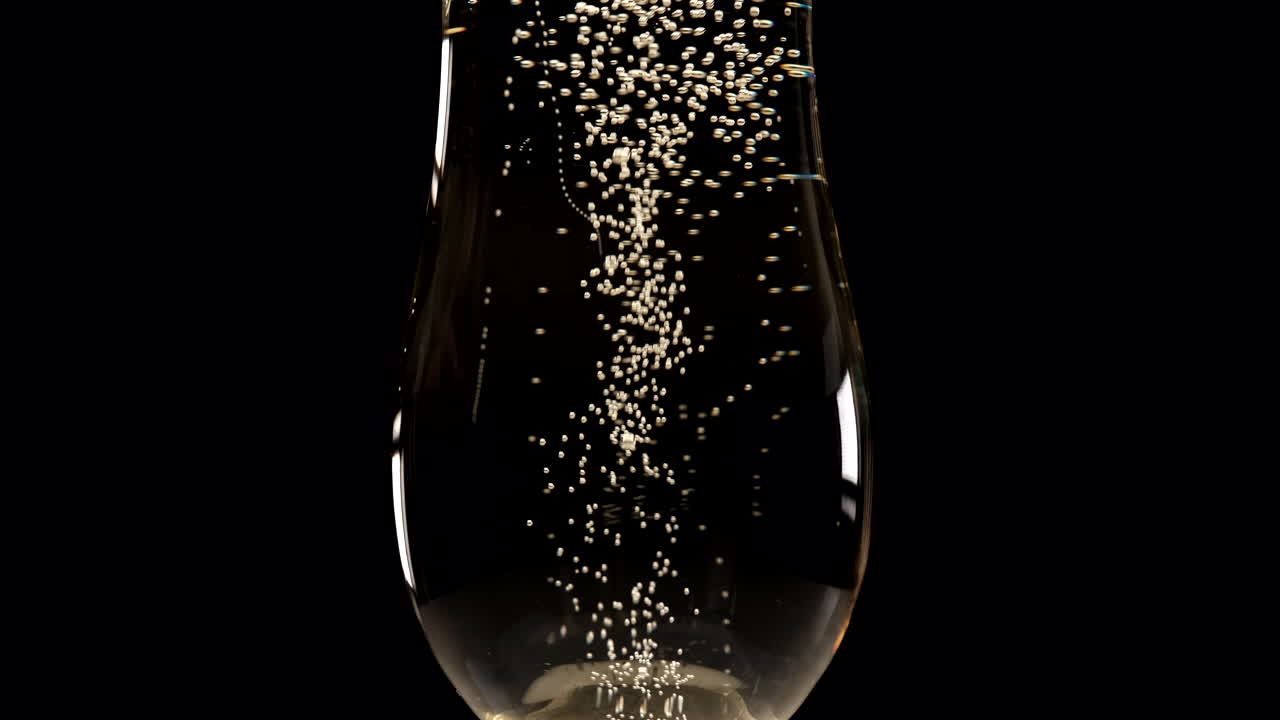 Bollicine di champagne in un flute