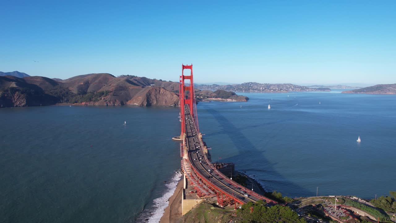 Aerial View of the Golden Gate Bridge in San Francisco