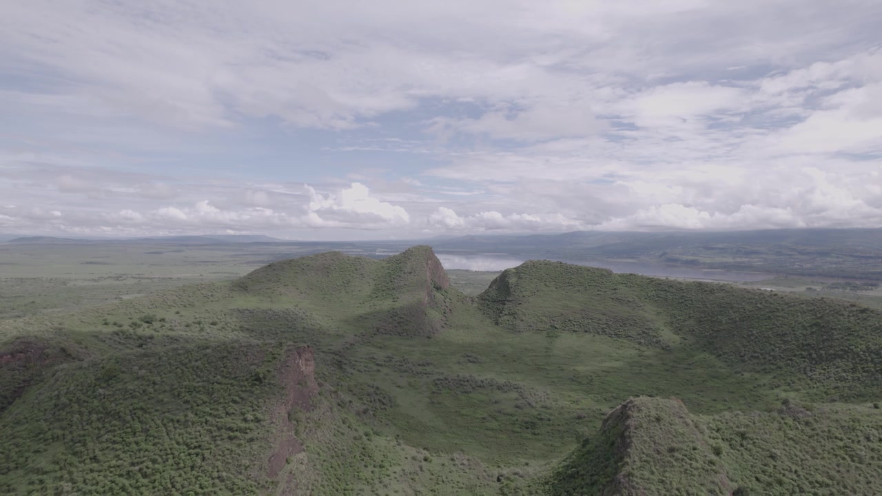 Ampia veduta aerea del guerriero dormiente a Naivasha, Kenya.