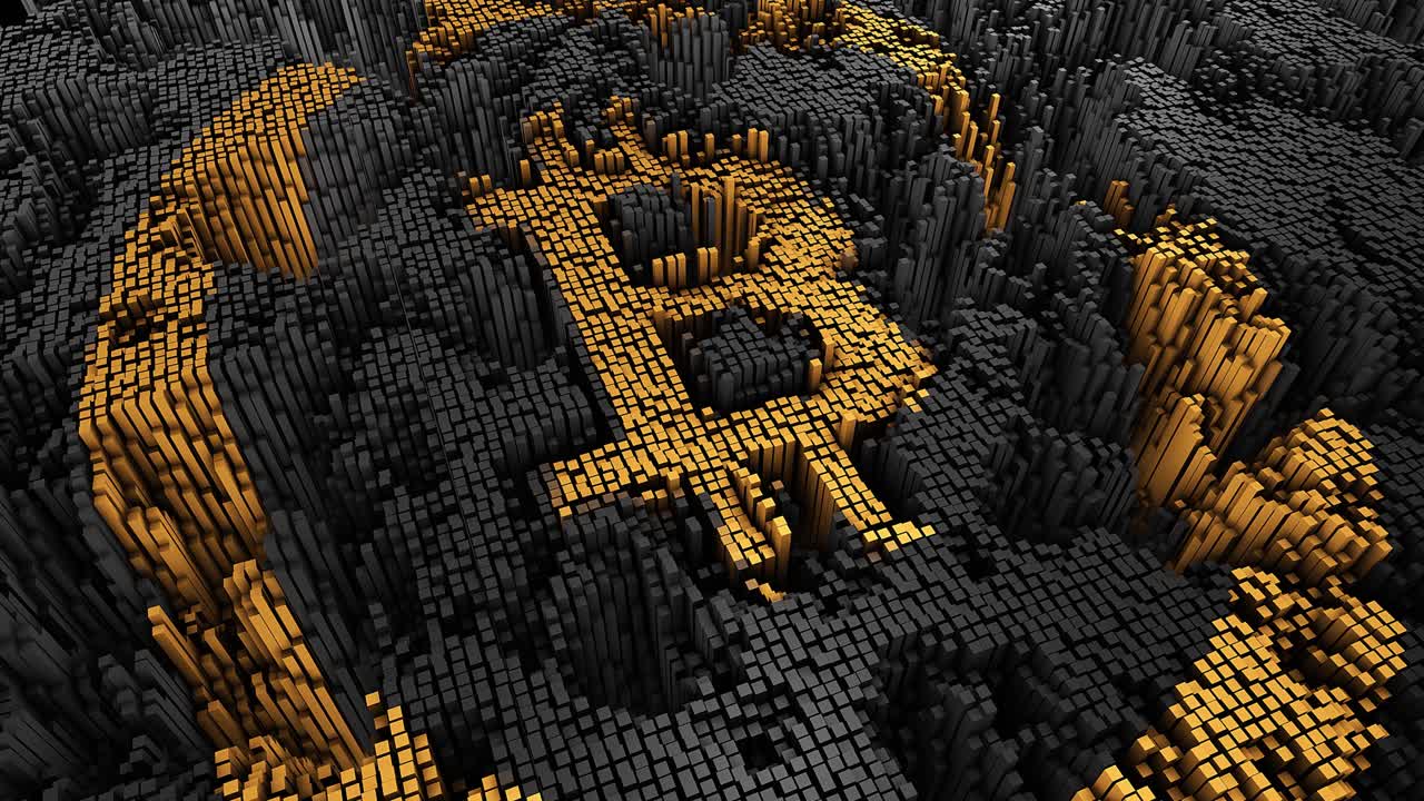 el bitcoin abstracto de los muchos cuadrados
