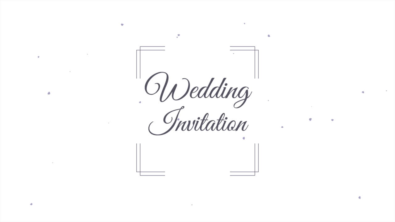 Partecipazione di matrimonio con cornice lussuosa e glitter