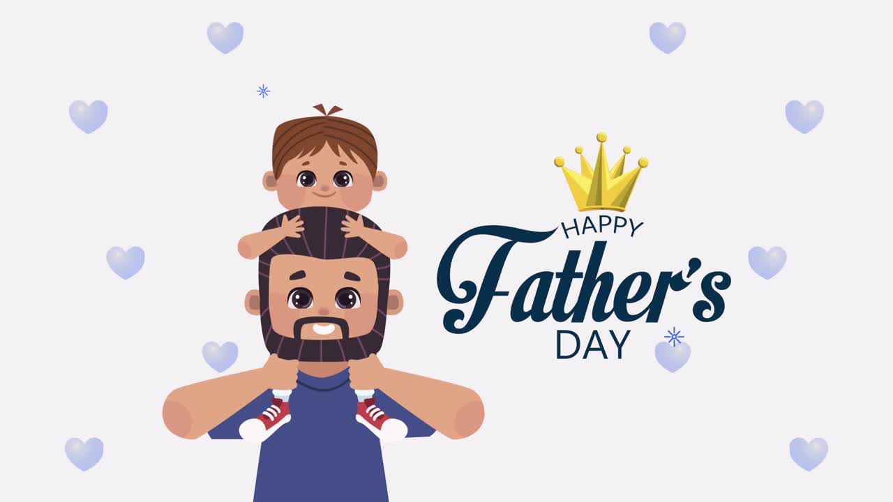 letras del día del padre con el padre llevando al hijo