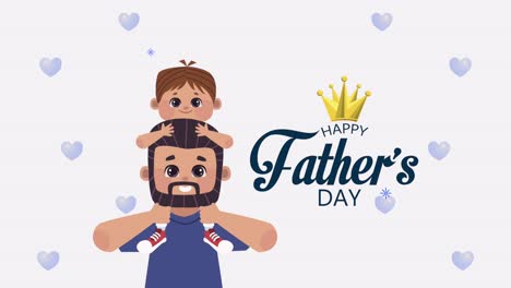 fathers day lettering with dad carrying son