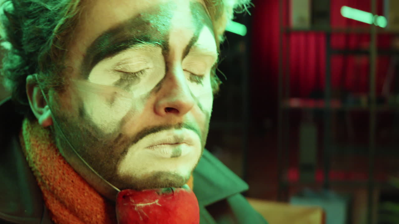 el retrato del payaso triste.